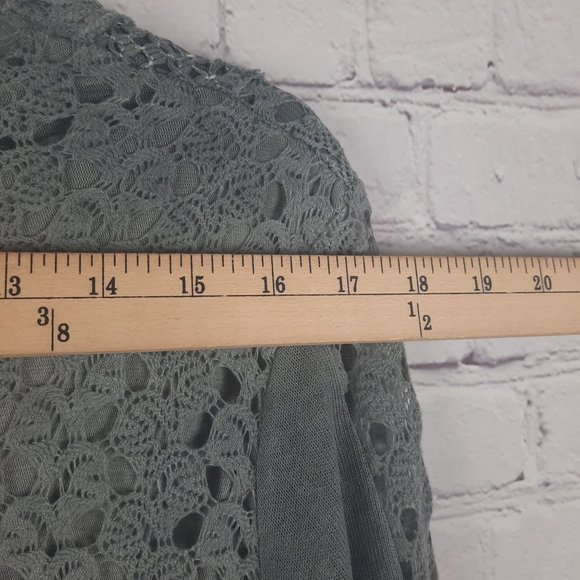 Simply Couture Lace Blouse Long Sleeve Cowl Neck Chiffon Layers Shirt - Picture 12 of 14